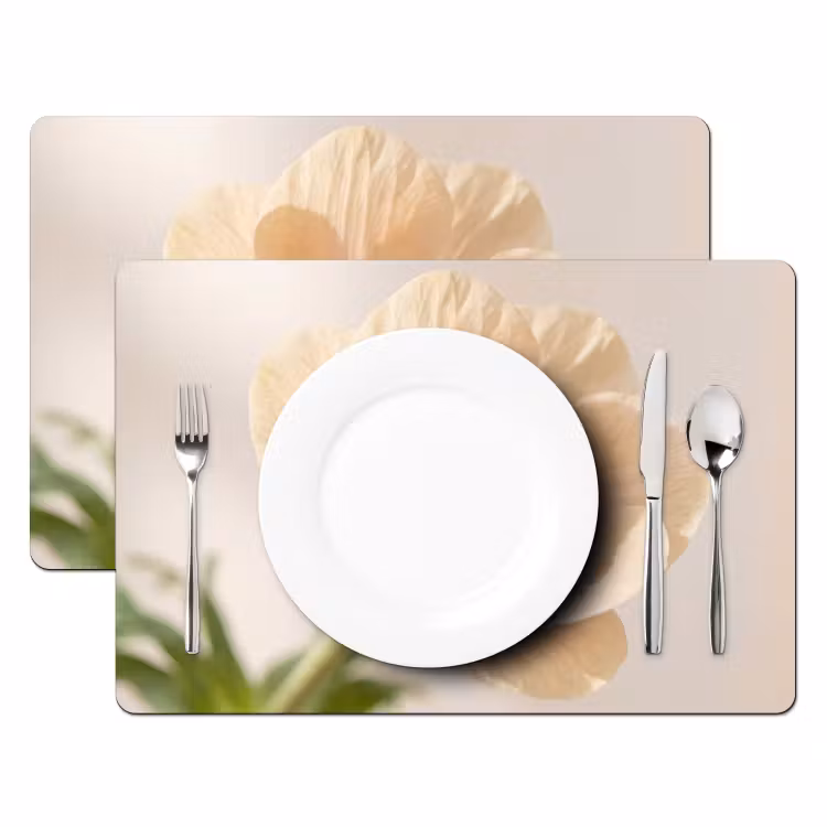Bloem - Minimalistisch - Groen Placemat vinyl groot -zzsfeer2_Kitchenyeah-website