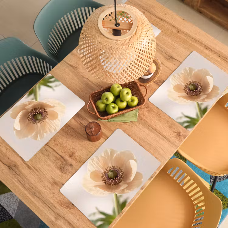 Bloem - Minimalistisch - Groen Placemat vinyl groot -zzsfeer5_Kitchenyeah-website