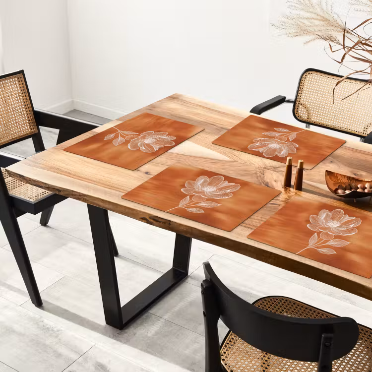 Bloem - Minimalistisch - Wit Placemat vinyl groot -zzsfeer4_Kitchenyeah-website