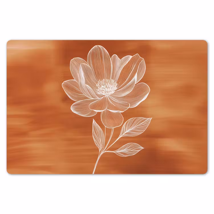 Bloem - Minimalistisch - Wit Placemat vinyl groot -zzsfeer1_Kitchenyeah-website