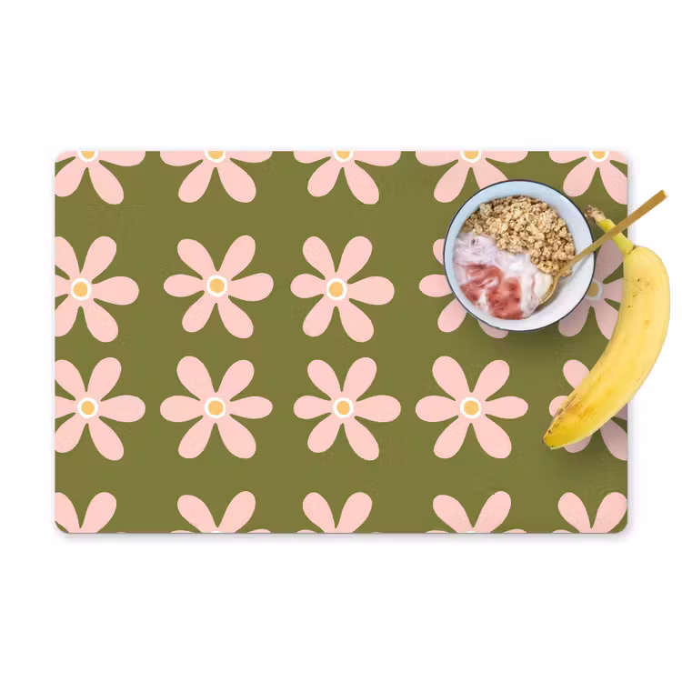 Bloem - Modern - Groen Placemat vinyl groot 368 -zzzproduct_Kitchenyeah-website