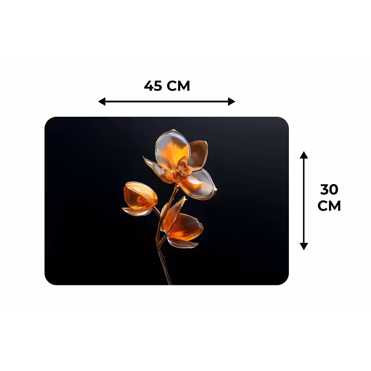 Bloem - Orchidee - Oranje Placemat vinyl groot -specs