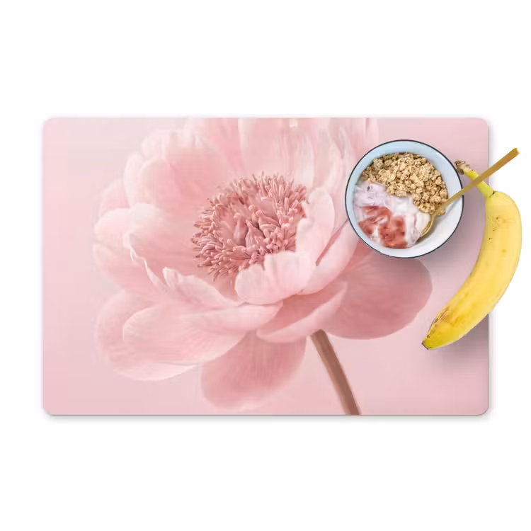 Bloem - Pioenroos - Roze Placemat vinyl groot -zzzproduct_Kitchenyeah-website