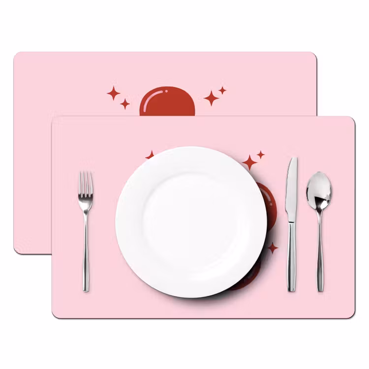 Bloem - Roze - Hartjes Placemat vinyl groot -zzsfeer2_Kitchenyeah-website