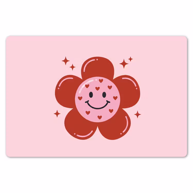 Bloem - Roze - Hartjes Placemat vinyl groot -zzsfeer1_Kitchenyeah-website