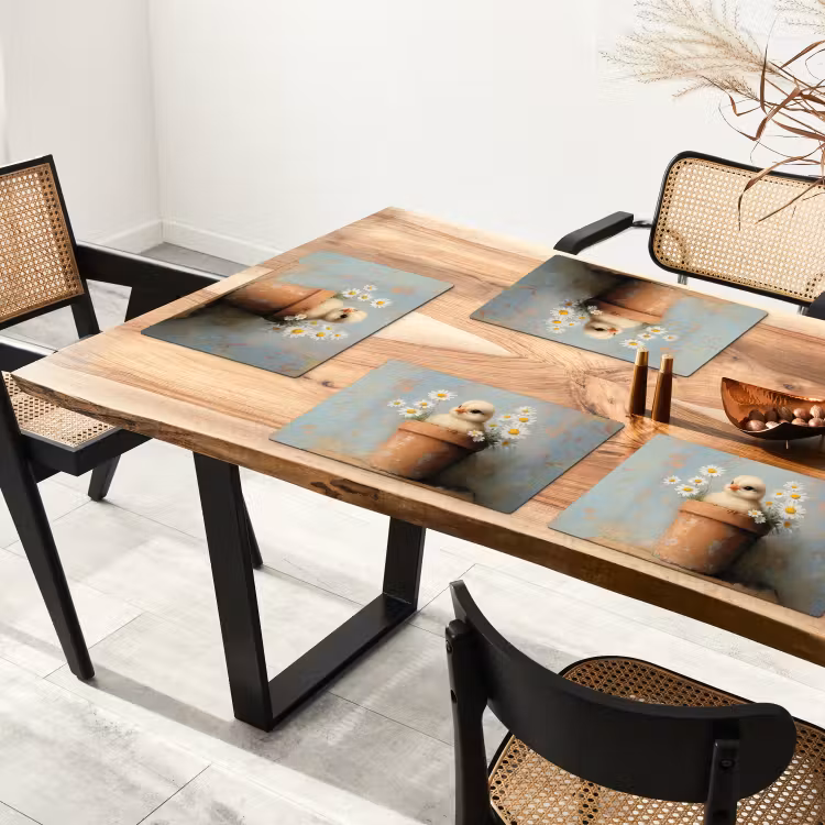Bloempot - Kuiken - Bloemetjes Placemat vinyl groot -zzsfeer4_Kitchenyeah-website