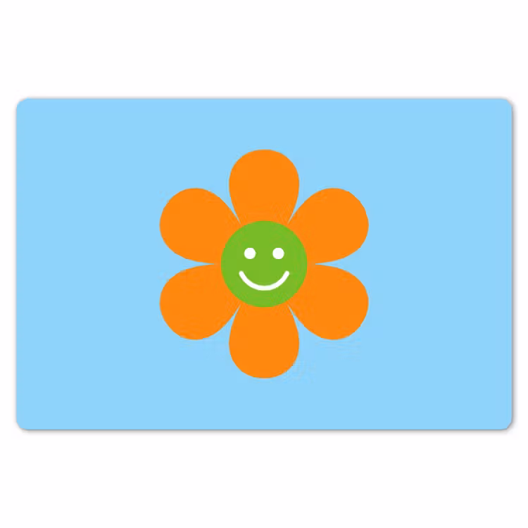 Bloem - Smiley - Kleurrijk Placemat vinyl groot -zzsfeer1_Kitchenyeah-website