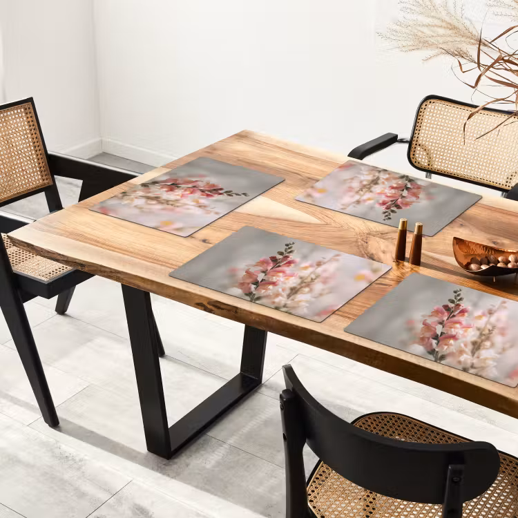 Bloem - Leeuwenbek - Roze - Stengel Placemat vinyl groot -zzsfeer4_Kitchenyeah-website