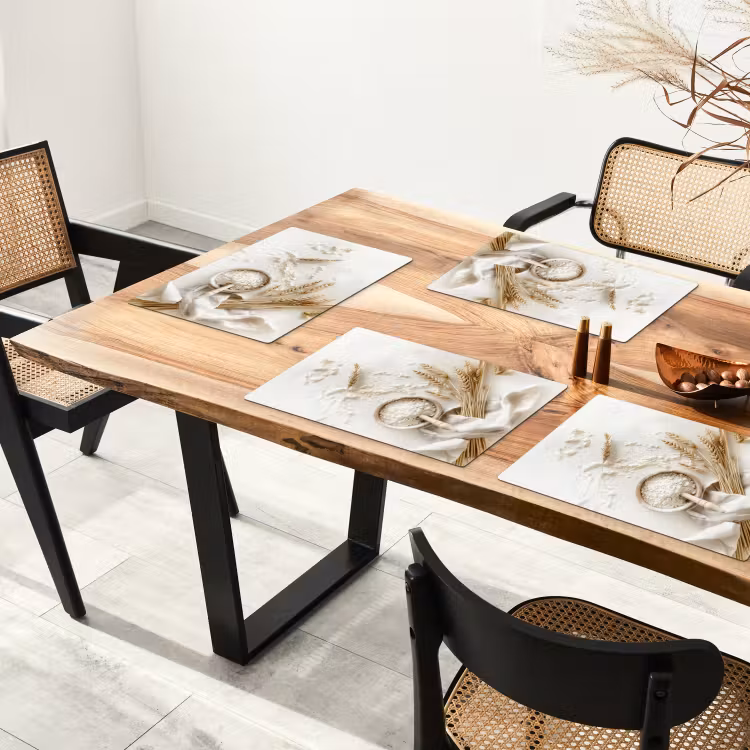 Bloem - Hout - Tarwe Placemat vinyl groot -zzsfeer4_Kitchenyeah-website
