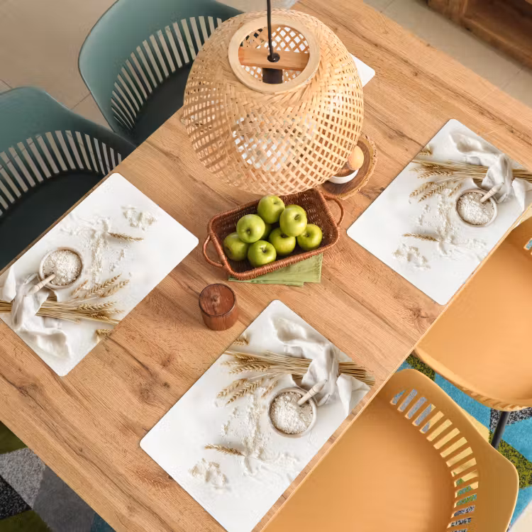 Bloem - Hout - Tarwe Placemat vinyl groot -zzsfeer5_Kitchenyeah-website