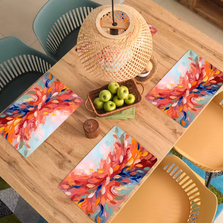Bloemen - Abstract - Kunst - Modern Placemat vinyl groot -zzsfeer5_Kitchenyeah-website