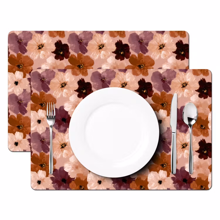 Bloemen - Abstract - Aardetinten Placemat vinyl groot 368 -zzsfeer2_Kitchenyeah-website