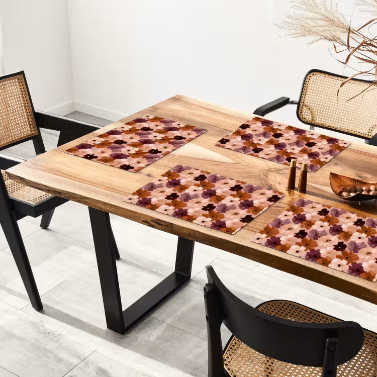Bloemen - Abstract - Aardetinten Placemat vinyl groot 368 -zzsfeer4_Kitchenyeah-website