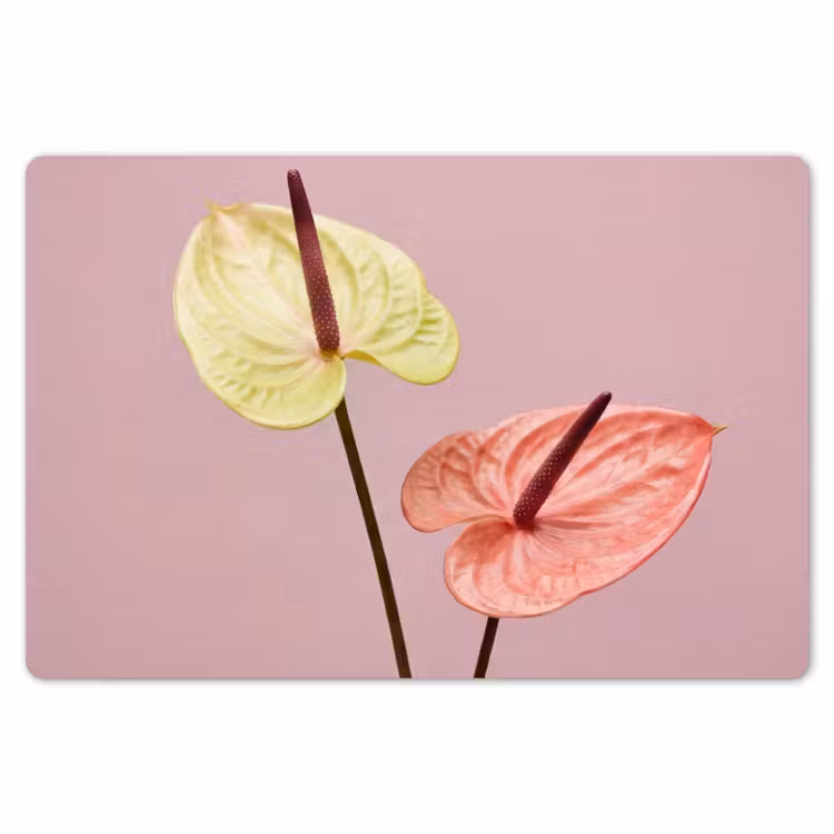 Bloemen - Anthuriums - Geel - Roze Placemat vinyl groot -zzsfeer1_Kitchenyeah-website