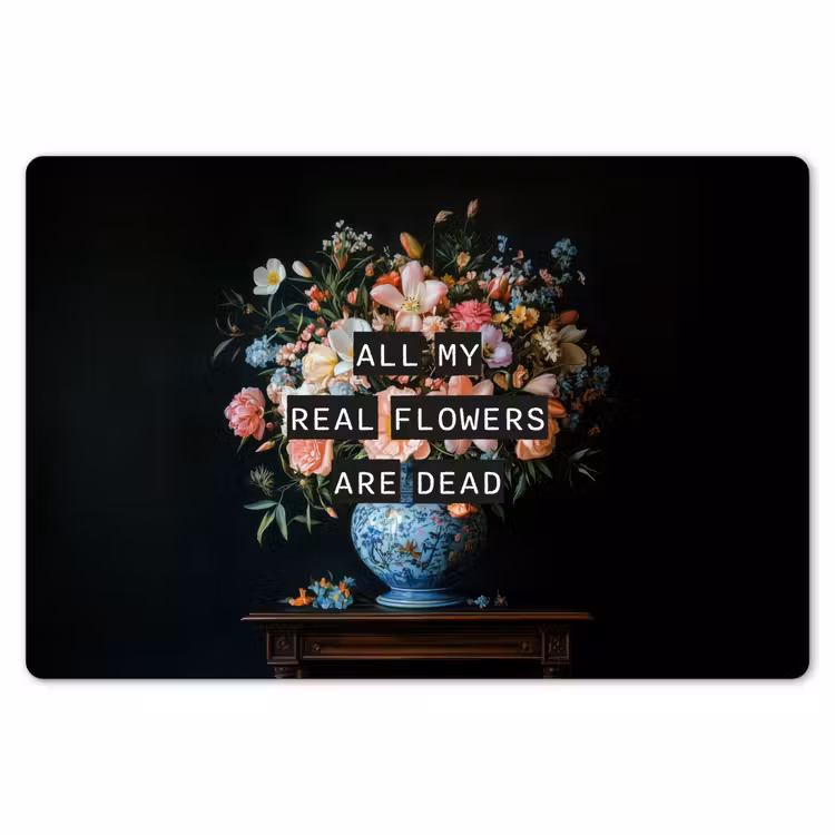 Bloemen - Art - Pastel - Quotes Placemat vinyl groot -zzsfeer1_Kitchenyeah-website