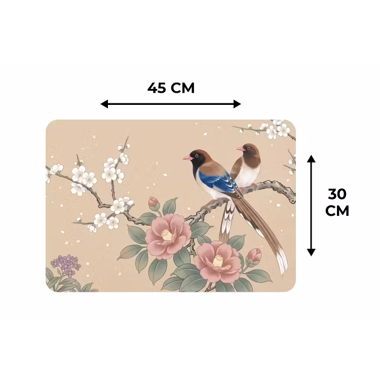 Bloemen - Vogels - Bloemen Placemat vinyl groot -specs