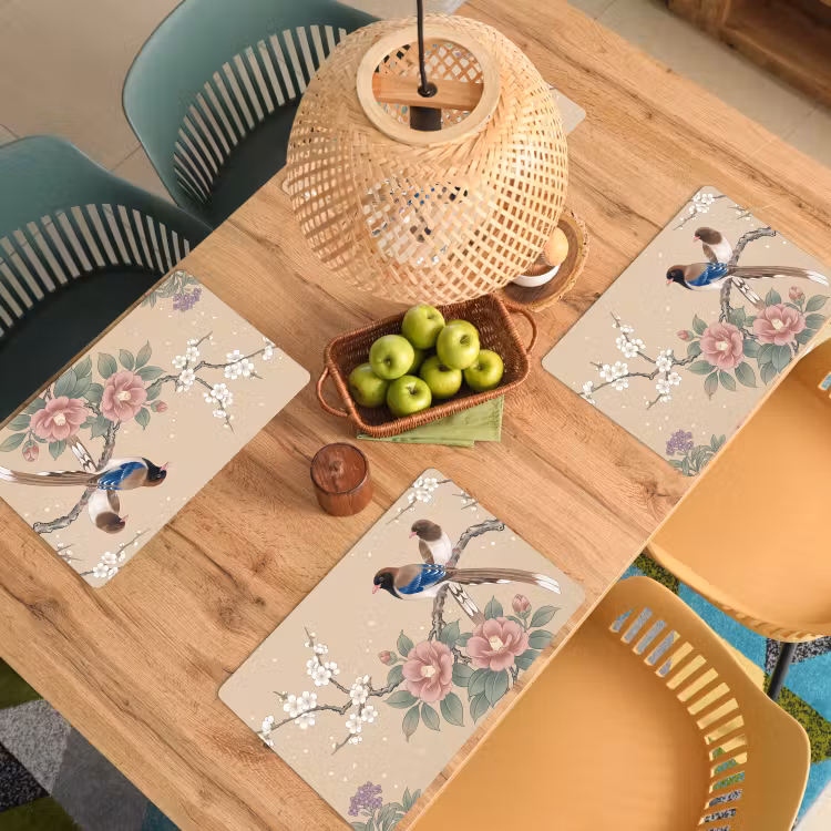 Bloemen - Vogels - Bloemen Placemat vinyl groot -zzsfeer5_Kitchenyeah-website