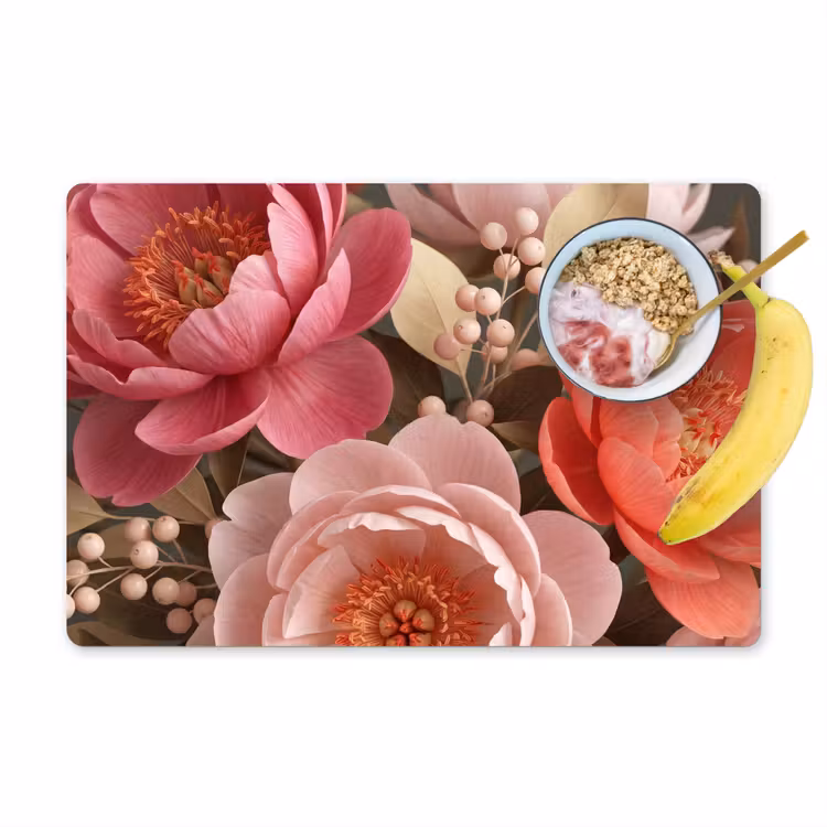 Bloemen - Bloesem - Zacht - Koraal - Decoratie Placemat vinyl groot -zzzproduct_Kitchenyeah-website