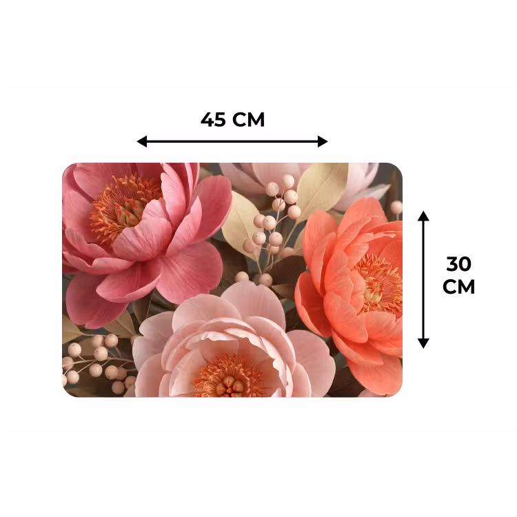 Bloemen - Bloesem - Zacht - Koraal - Decoratie Placemat vinyl groot -specs