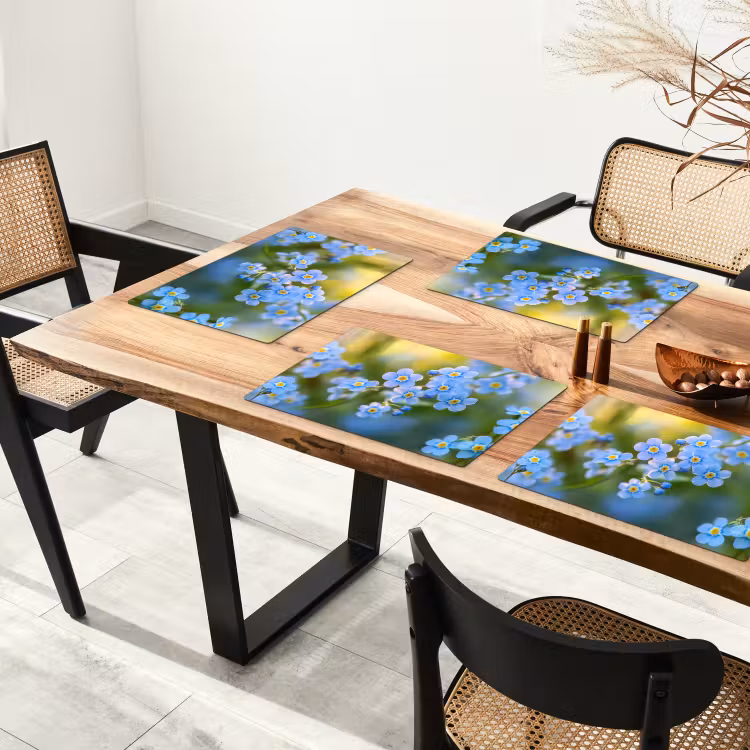 Bloemetjes - Blauw - Vergeet mij nietjes Placemat vinyl groot -zzsfeer4_Kitchenyeah-website