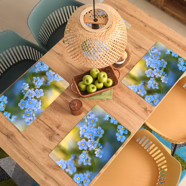 Bloemetjes - Blauw - Vergeet mij nietjes Placemat vinyl groot -zzsfeer5_Kitchenyeah-website