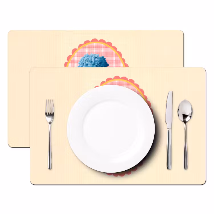 Bloemen - Blauw - Lijst - Bladeren Placemat vinyl groot -zzsfeer2_Kitchenyeah-website