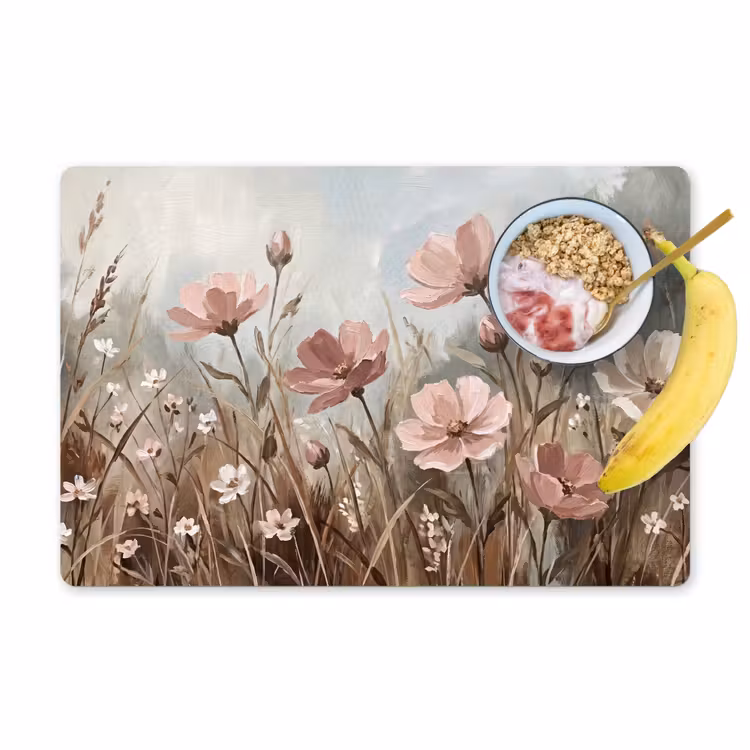 Bloemen - Botanisch - Schilderij - Pastel - Rustiek Placemat vinyl groot -zzzproduct_Kitchenyeah-website