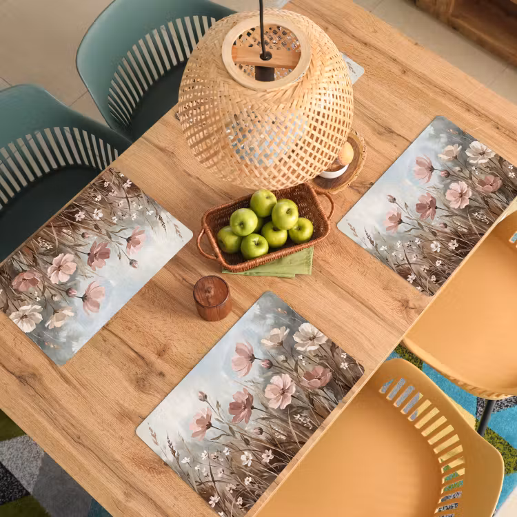 Bloemen - Botanisch - Schilderij - Pastel - Rustiek Placemat vinyl groot -zzsfeer5_Kitchenyeah-website