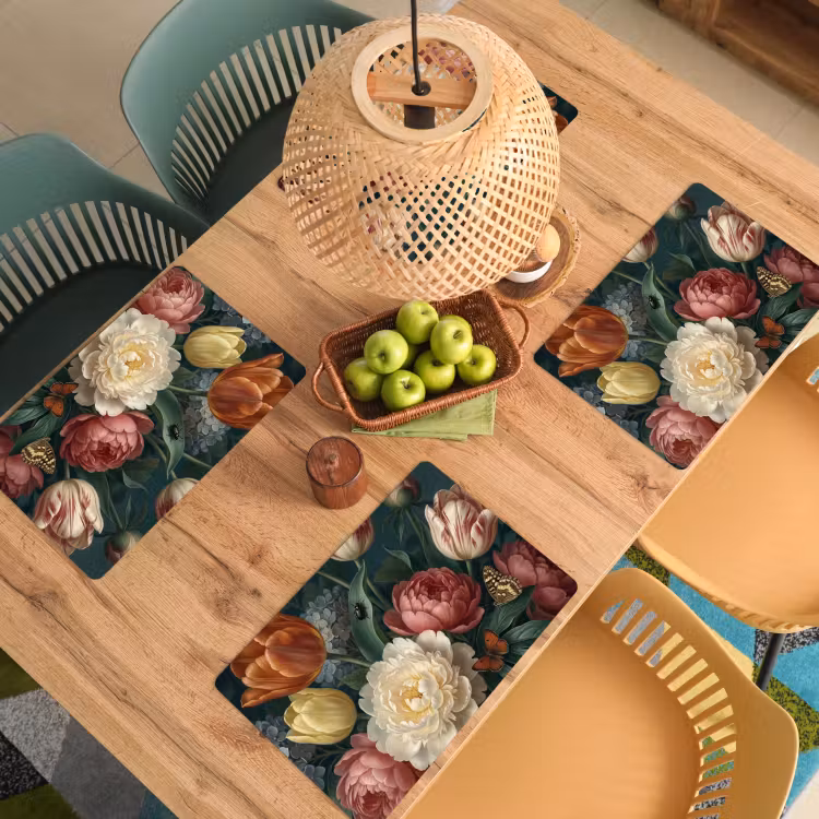 Bloemen - Boeket - Natuur - Klassiek - Donker Placemat vinyl groot -zzsfeer5_Kitchenyeah-website