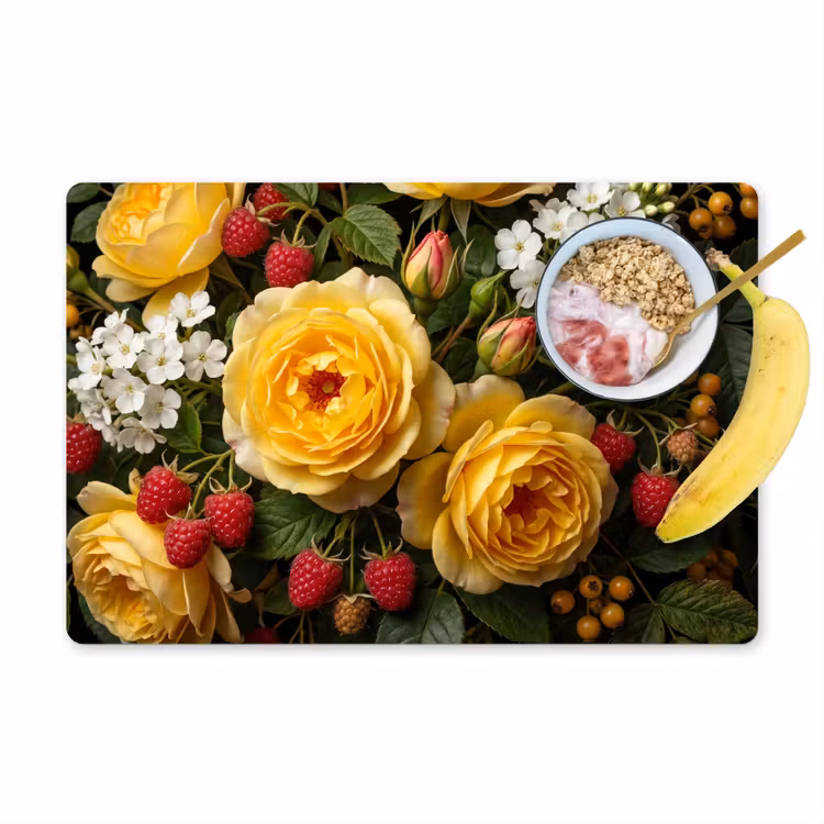 Bloemen - Boeket - Natuur - Klassiek - Geel Placemat vinyl groot -zzzproduct_Kitchenyeah-website