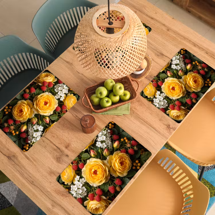 Bloemen - Boeket - Natuur - Klassiek - Geel Placemat vinyl groot -zzsfeer5_Kitchenyeah-website