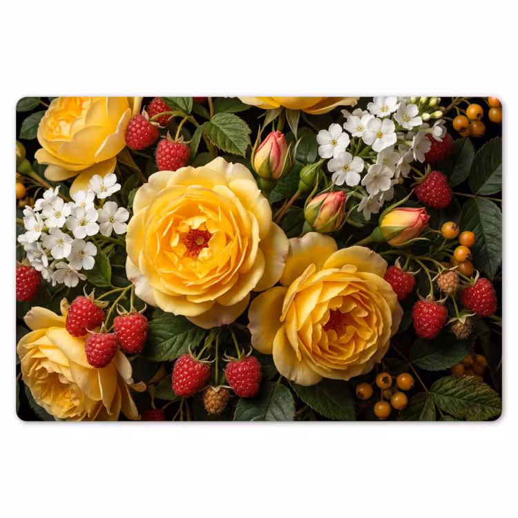 Bloemen - Boeket - Natuur - Klassiek - Geel Placemat vinyl groot -zzsfeer1_Kitchenyeah-website
