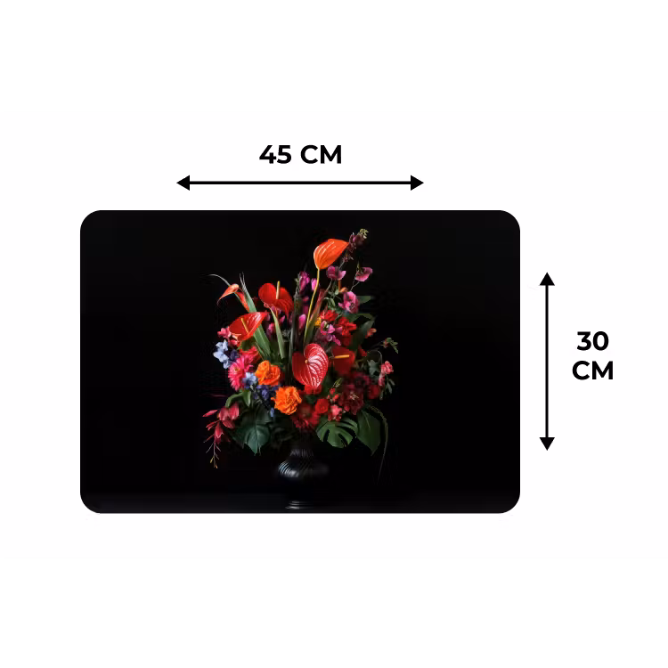 Bloemen - Boeket - Sierlijk Placemat vinyl groot -specs