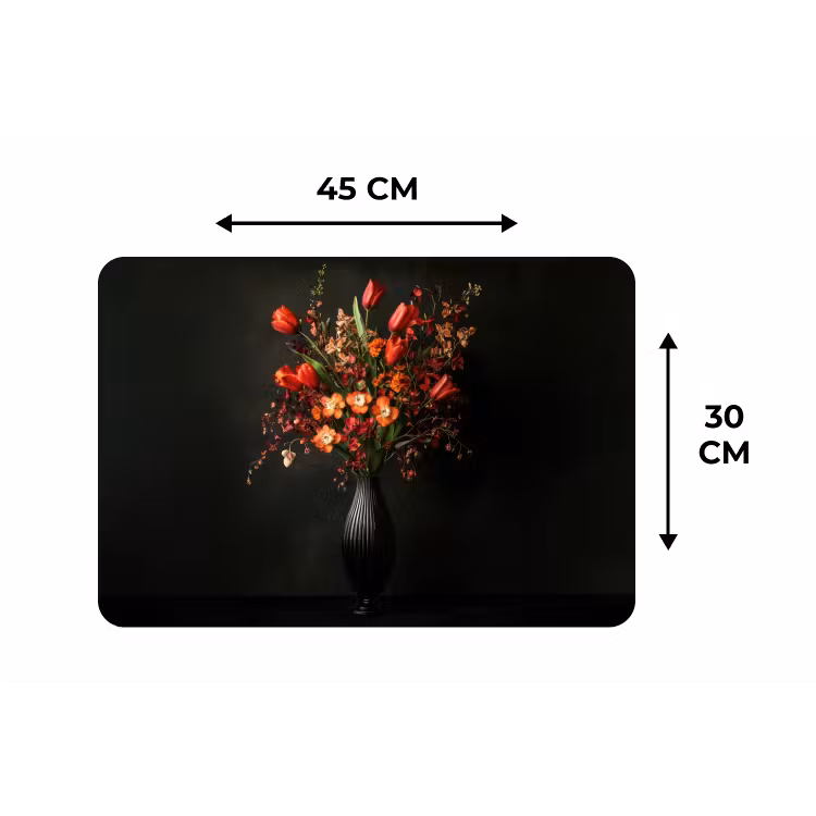 Bloemen - Takken - Boeket Placemat vinyl groot -specs