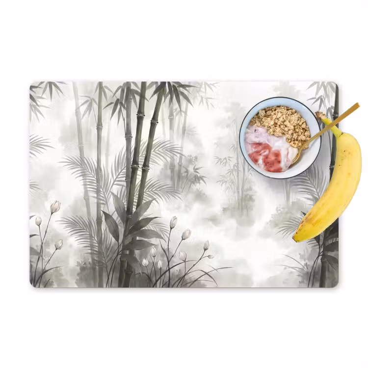 Bloemen - Knop - Tuin - Illustratie - Wit Placemat vinyl groot -zzzproduct_Kitchenyeah-website