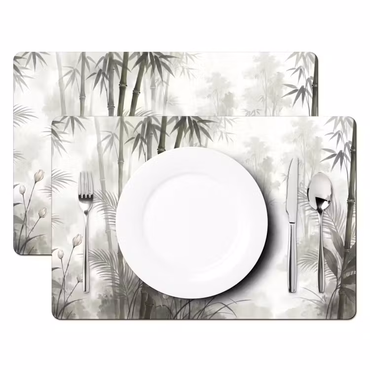 Bloemen - Knop - Tuin - Illustratie - Wit Placemat vinyl groot -zzsfeer2_Kitchenyeah-website