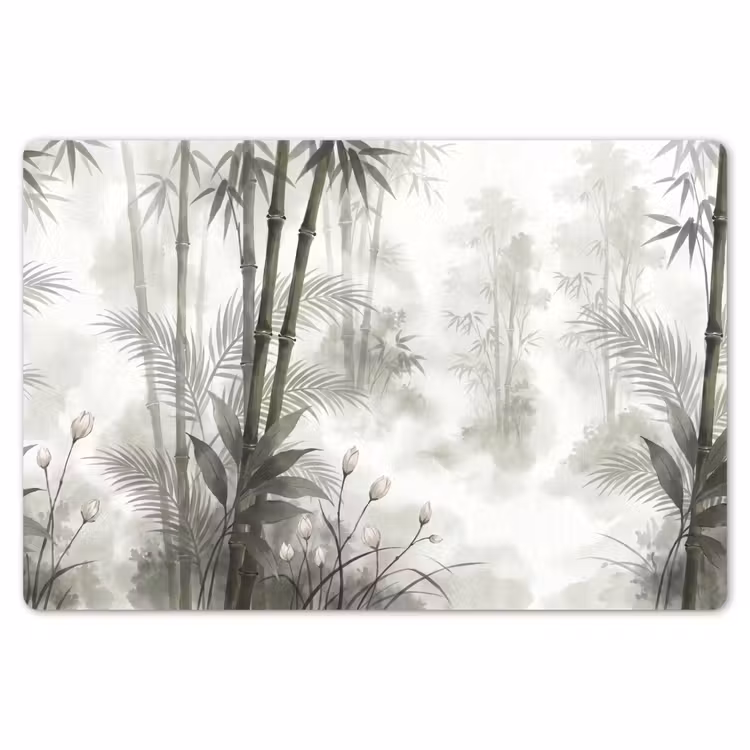 Bloemen - Knop - Tuin - Illustratie - Wit Placemat vinyl groot -zzsfeer1_Kitchenyeah-website