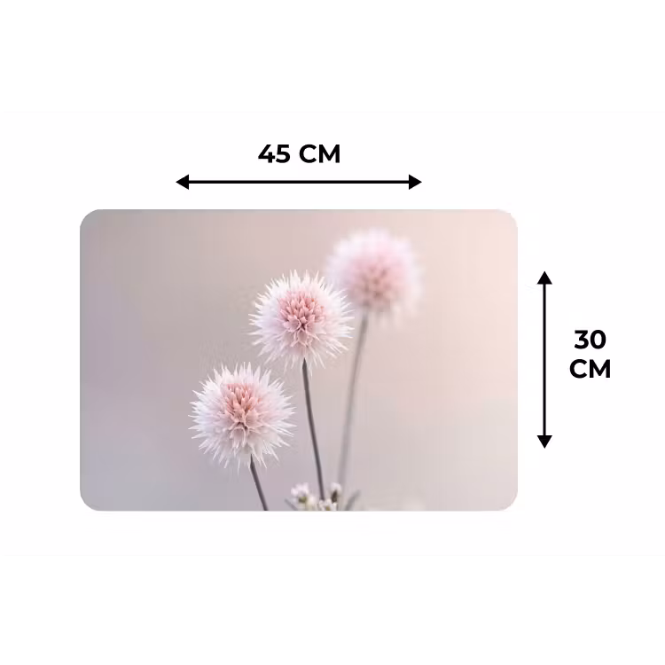 Bloemen - Bollen - Roze Placemat vinyl groot -specs