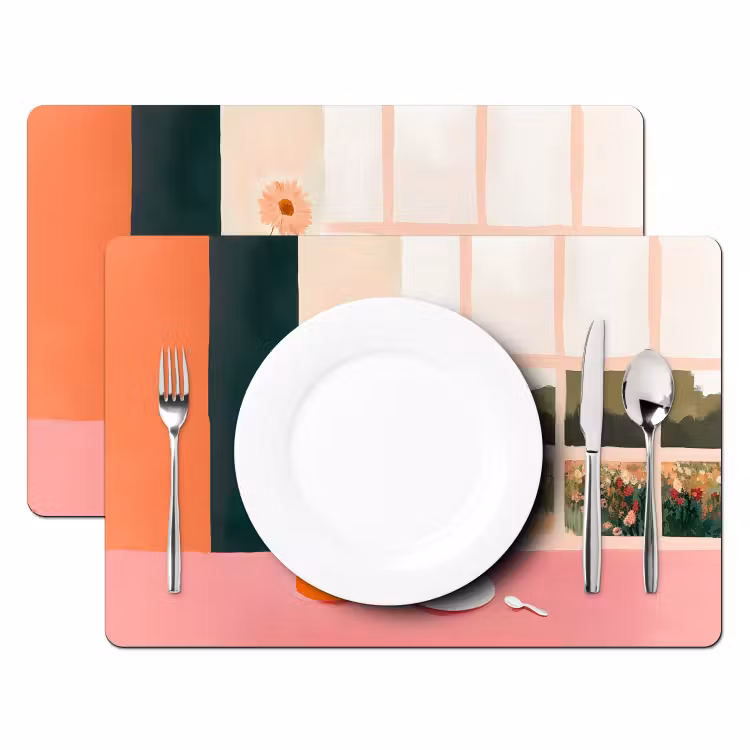 Bloemen - Koffie - Raam Placemat vinyl groot -zzsfeer2_Kitchenyeah-website