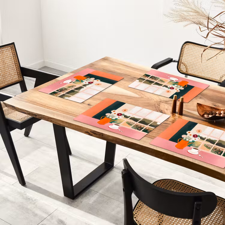 Bloemen - Koffie - Raam Placemat vinyl groot -zzsfeer4_Kitchenyeah-website