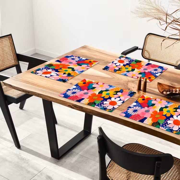 Bloemen - Kleurrijk - Stippen Placemat vinyl groot -zzsfeer4_Kitchenyeah-website