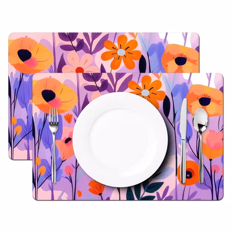 Bloemen - Kleurrijk - Bladeren Placemat vinyl groot -zzsfeer2_Kitchenyeah-website