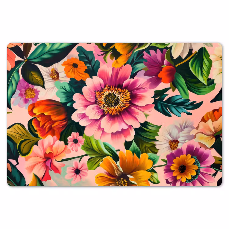Bloemen - Kleurrijk - Roze Placemat vinyl groot -zzsfeer1_Kitchenyeah-website