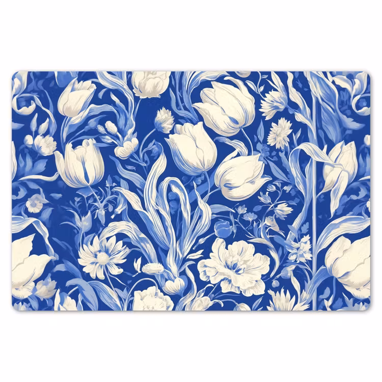 Bloemen - Delfts Blauw - Patroon - Tulp Placemat vinyl groot -zzsfeer1_Kitchenyeah-website