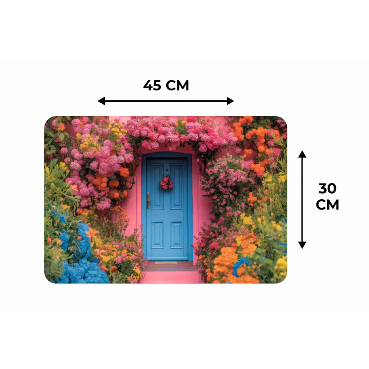 Bloemen - Deur - Roze Placemat vinyl groot -specs