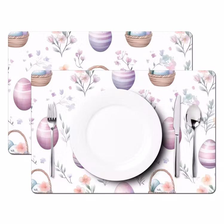 Bloemen - Paaseieren - Patroon Placemat vinyl groot -zzsfeer2_Kitchenyeah-website