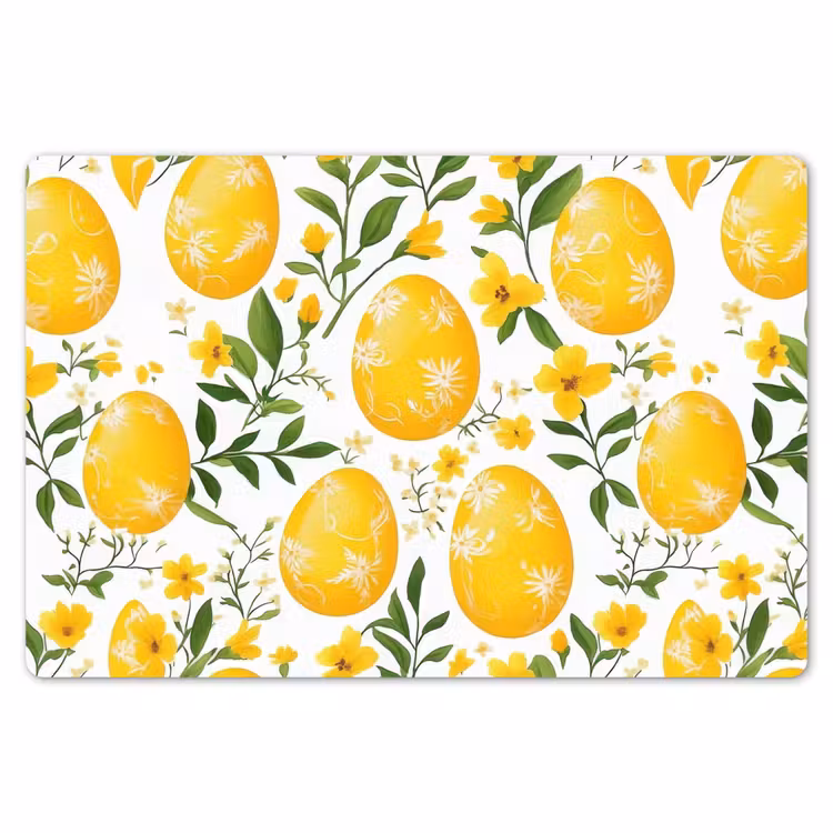Bloemen - Paaseieren - Geel Placemat vinyl groot -zzsfeer1_Kitchenyeah-website
