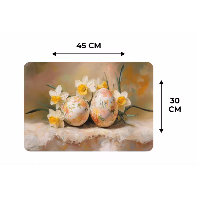 Bloemen - Eieren - Geschilderd Placemat vinyl groot -specs