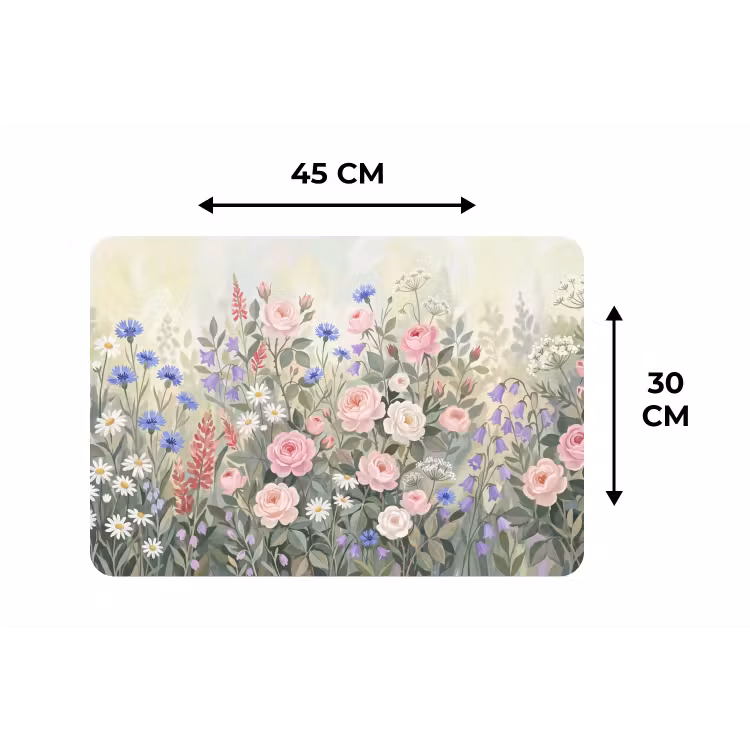 Bloemen - Tuin - Natuur - Kleurrijk Placemat vinyl groot -specs