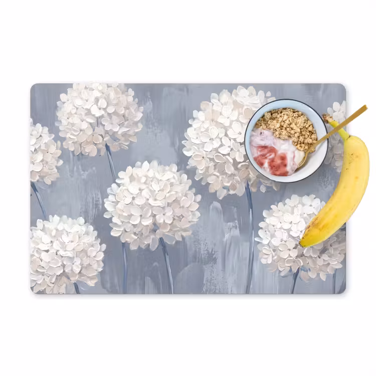 Bloemen - Illustratie - Blauw Placemat vinyl groot -zzzproduct_Kitchenyeah-website